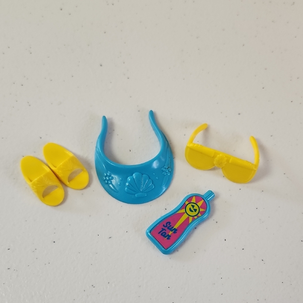 Vintage Disney The Little Mermaid Tropical Ariel Doll Shoes Visor Accessories